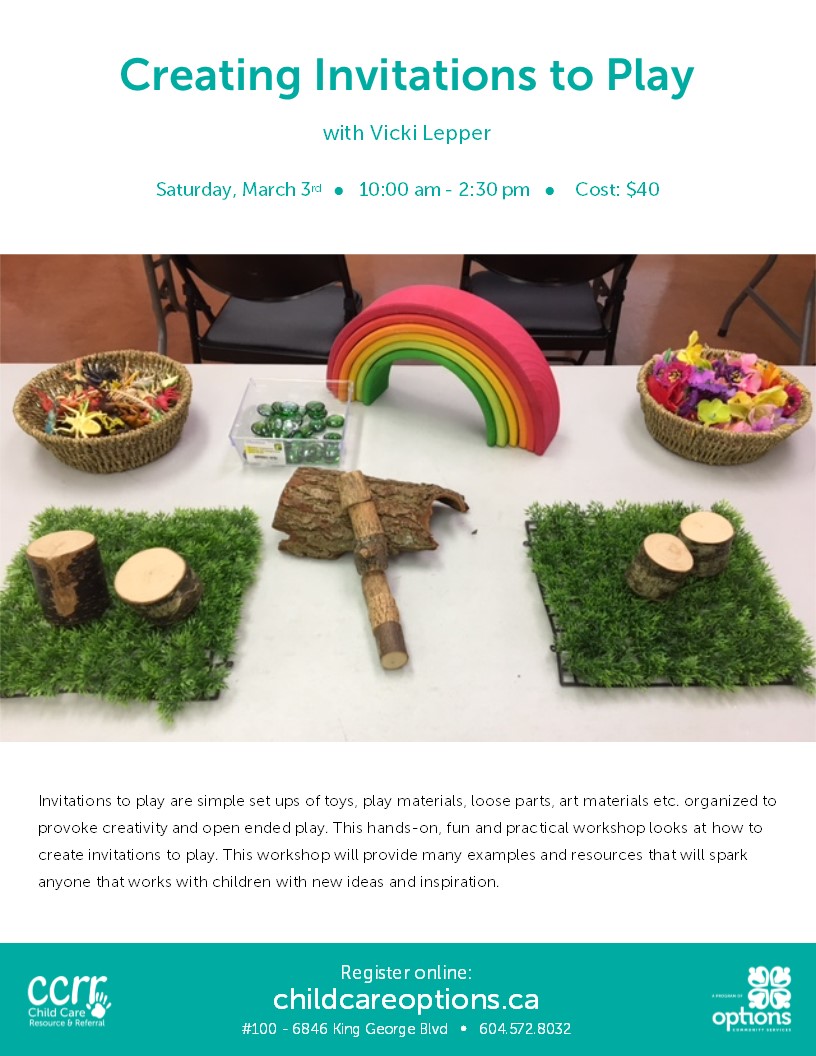 Creating Invitations to Play Child Care Options