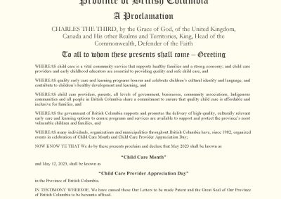 ChildCareMthChildCareProviderDay2023 proclamation