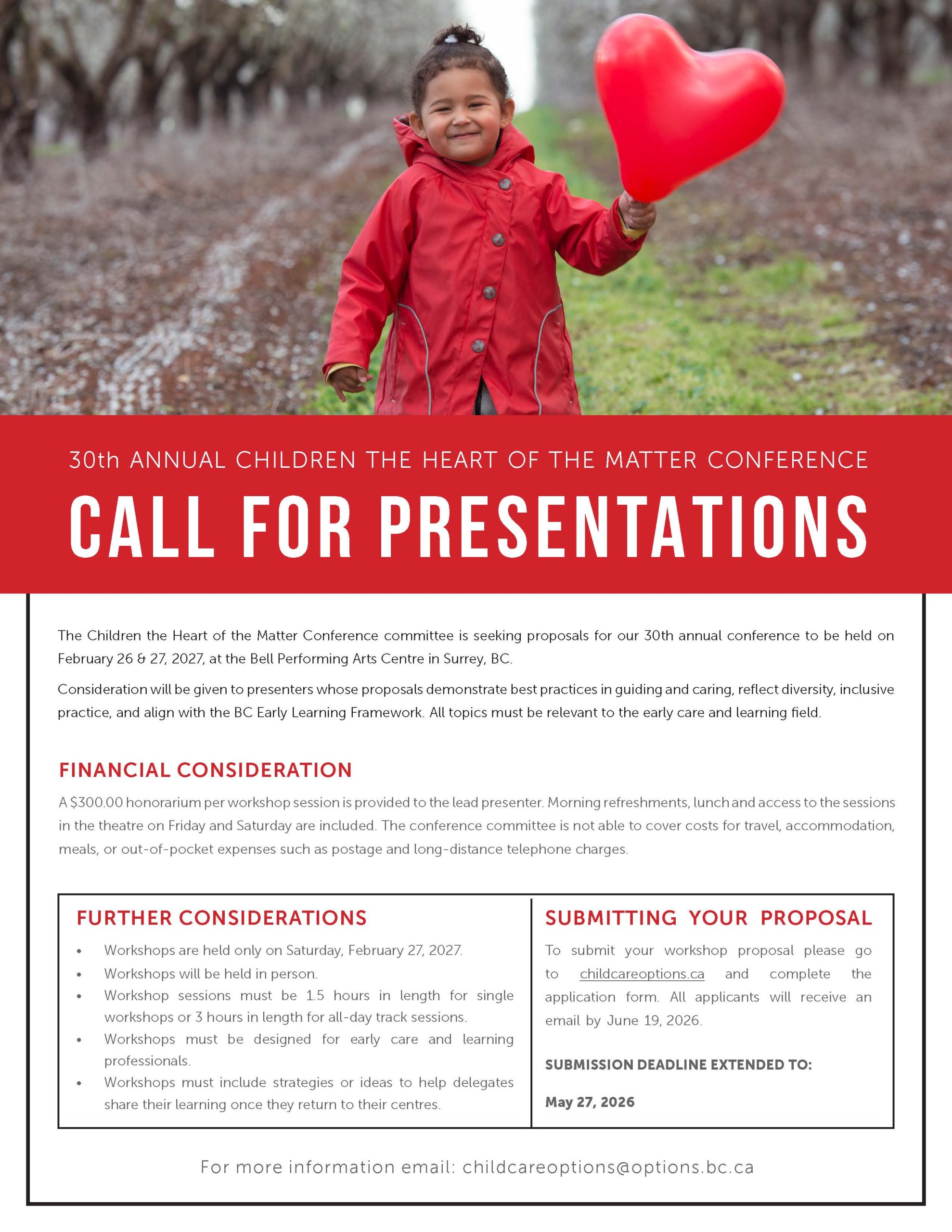 Call for Presentations 2027 extended deadline